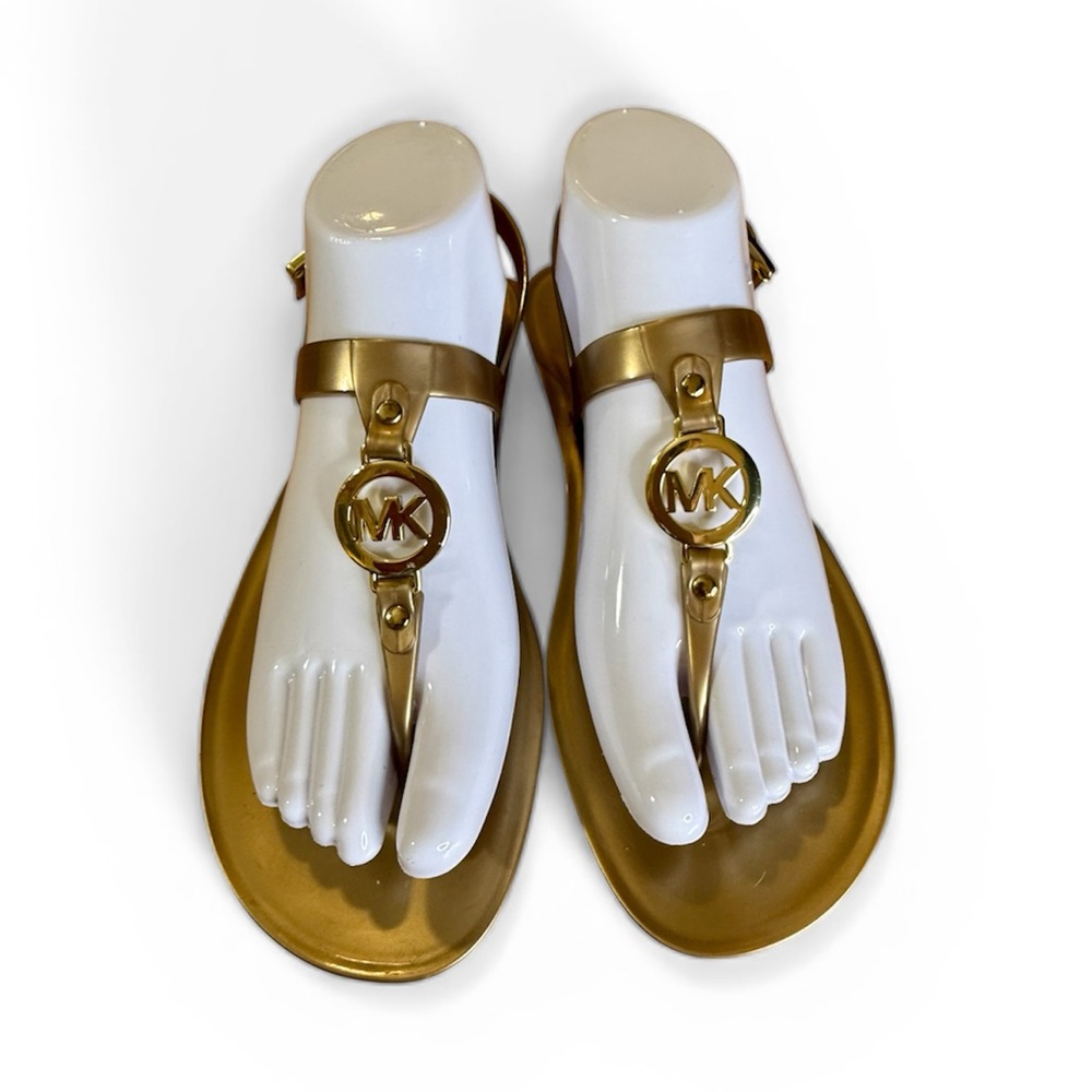 Michael Kors Metallic Gold Jelly Sandals